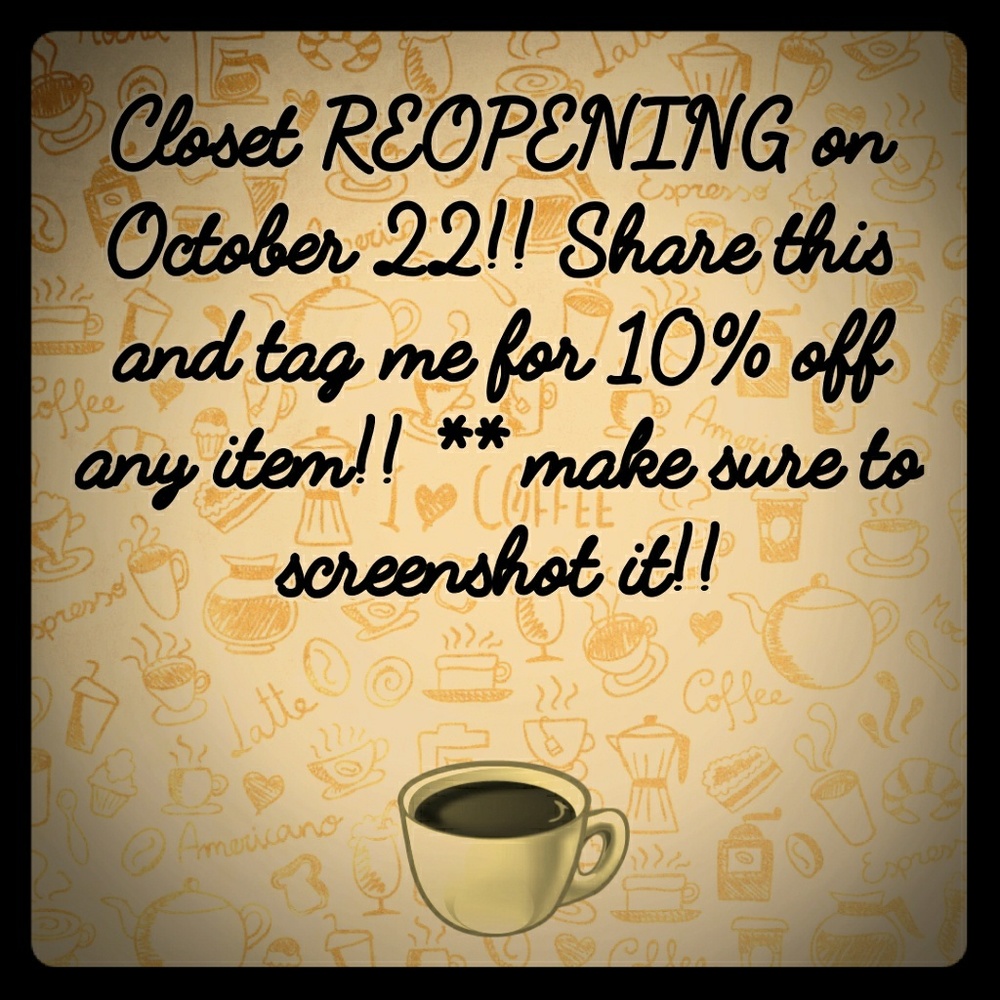 REopening! Oct 22!
